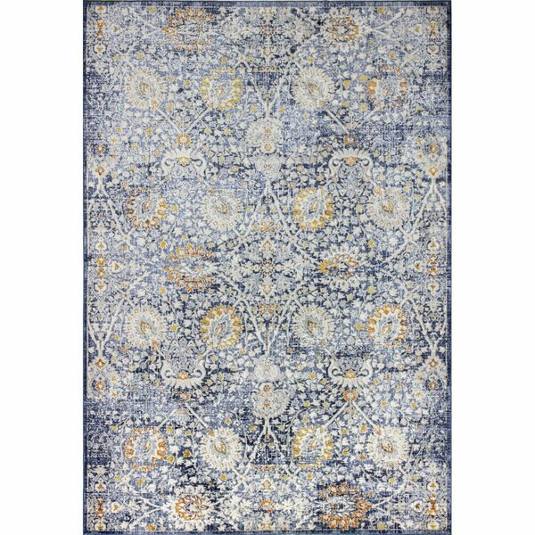 Bashian 3 ft. 6 in. x 5 ft. 6 in. Sevilla Collection Polypropylene & Polyester Power Loom Area Rug Blue S234-BL-4X6-SV2005